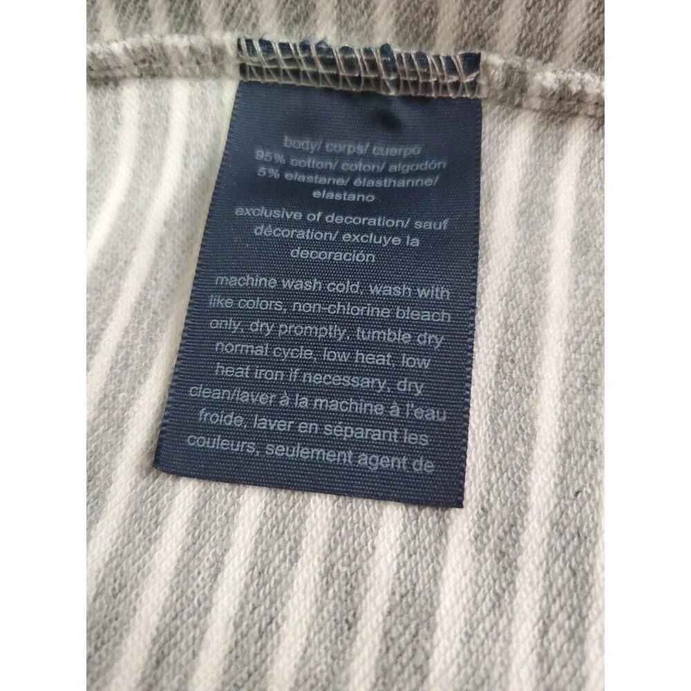 Tommy Hilfiger Button Up Jacket Gray Striped Casual w Pockets‎ Womens Medium